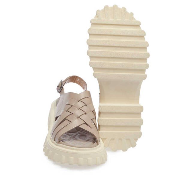 Bej Deri Kadın Sandalet - K24Y1SN67161-S5Y - Tergan