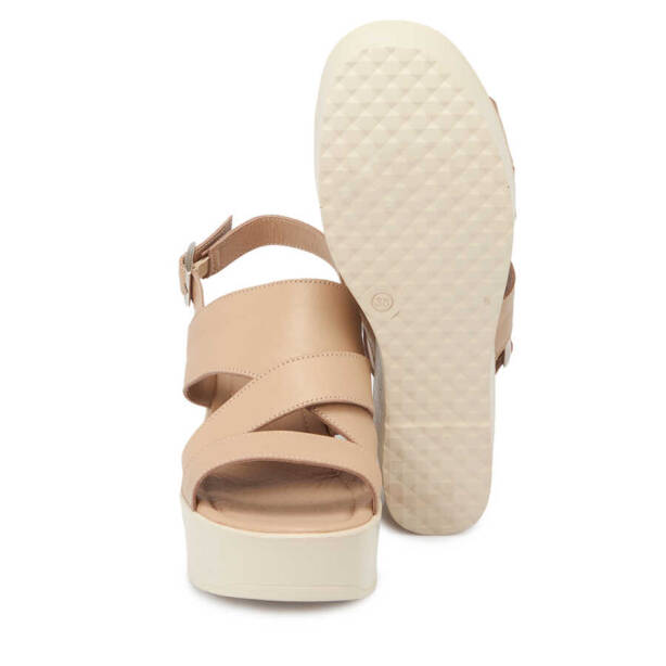 Bej Deri Kadın Sandalet - K24Y1SN67229-A25 - 4