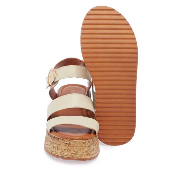 Bej Deri Kadın Sandalet - K24Y1SN67244-A25 - 4