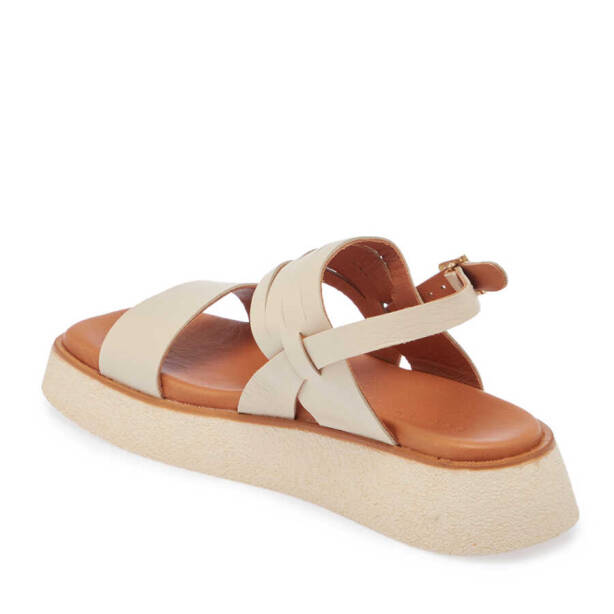 Bej Hakiki Deri Kadın Sandalet - K24Y1SN67260-A25 - 3