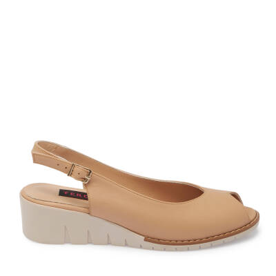Bej Deri Kadın Sandalet - K24Y1SN67288-S2S - 3