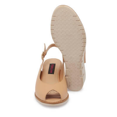 Bej Deri Kadın Sandalet - K24Y1SN67288-S2S - 4