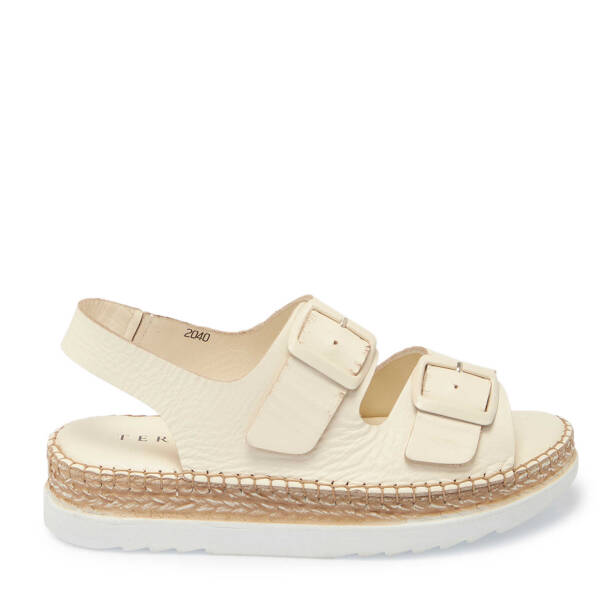 Bej Hakiki Deri Kadın Sandalet - K24Y1SN67298-A25 - 1