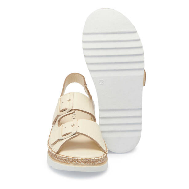 Bej Hakiki Deri Kadın Sandalet - K24Y1SN67298-A25 - 4