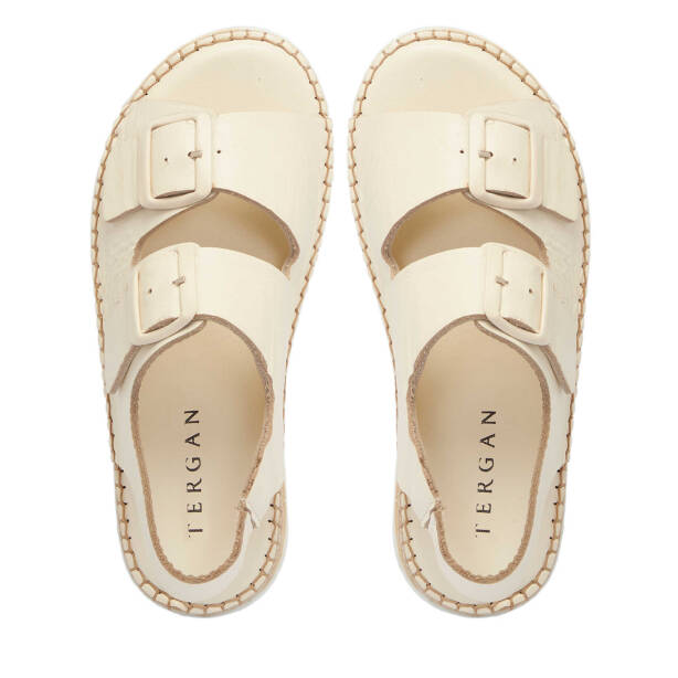 Bej Hakiki Deri Kadın Sandalet - K24Y1SN67298-A25 - 5