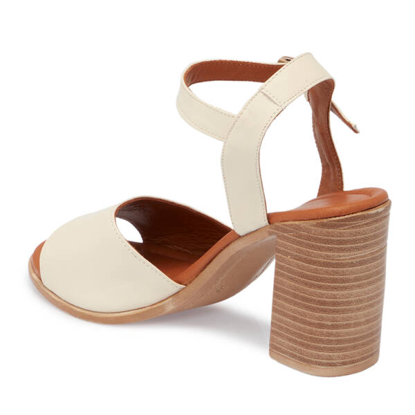 Bej Hakiki Deri Kadın Sandalet - K24Y1SN67694-A25 - 3