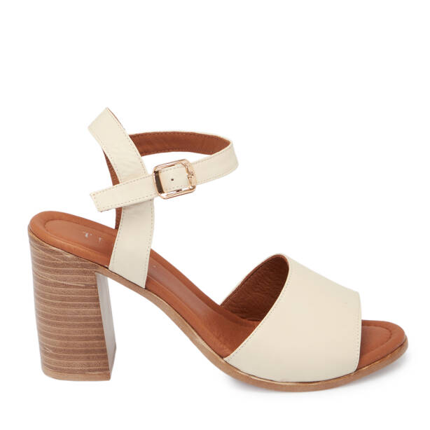 Bej Hakiki Deri Kadın Sandalet - K24Y1SN67694-A25 - 1