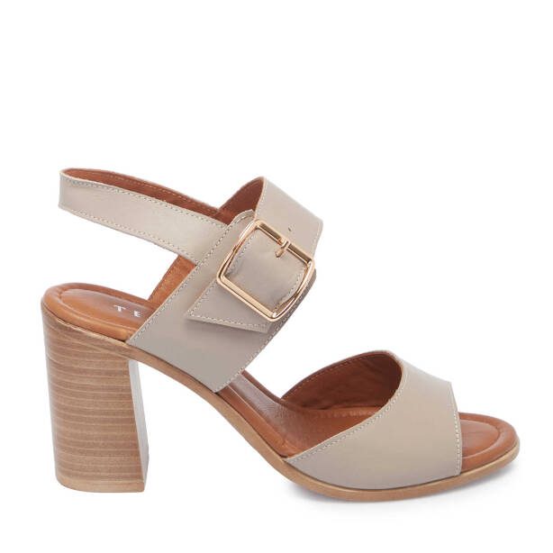 Bej Deri Kadın Sandalet - K24Y1SN67703-B22 - 3