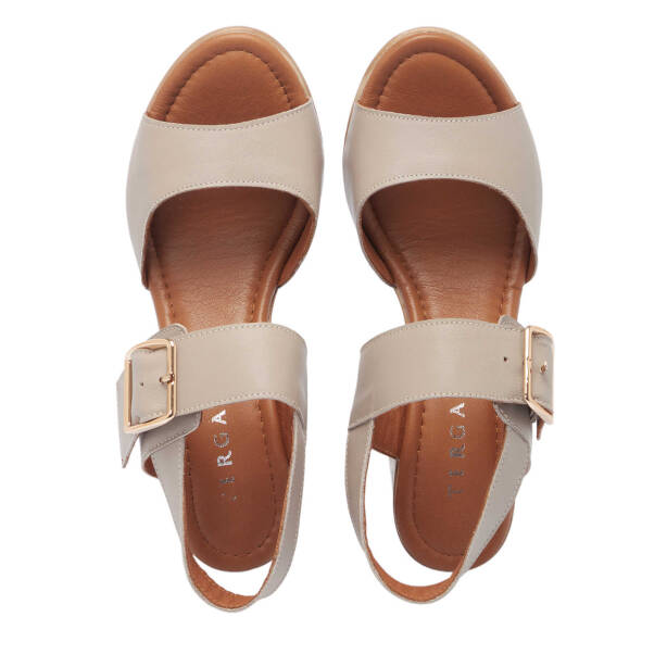 Bej Deri Kadın Sandalet - K24Y1SN67703-B22 - 5