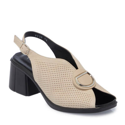 Bej Deri Kadın Sandalet - K25Y1AY67960-A25 - 1