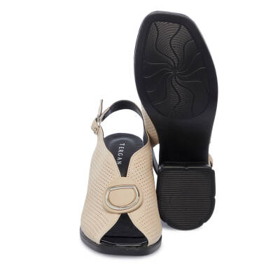 Bej Deri Kadın Sandalet - K25Y1AY67960-A25 - 4
