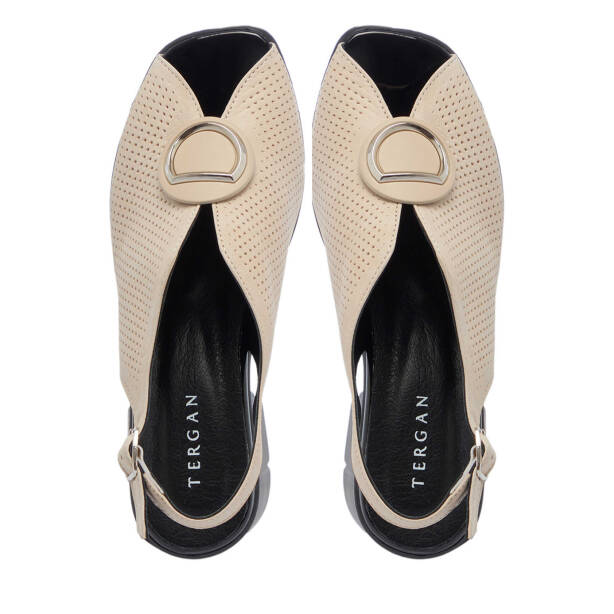 Bej Hakiki Deri Kadın Sandalet - K25Y1AY67960-A25 - 5