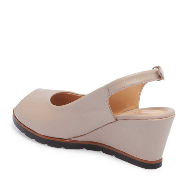 Bej Hakiki Deri Kadın Sandalet - K25Y1SN67754-A59 - 3