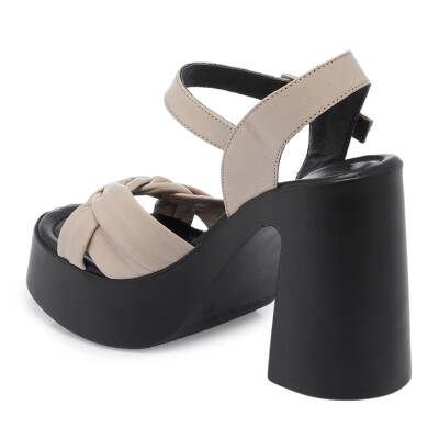 Bej Deri Kadın Sandalet - K25Y1SN67758-A59 - 2