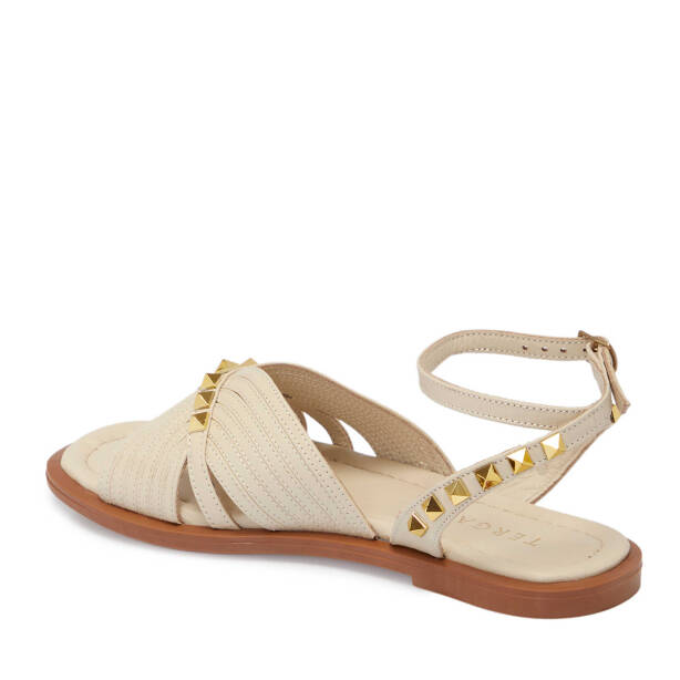 Bej Deri Kadın Sandalet - K25Y1SN67783-A25 - Tergan