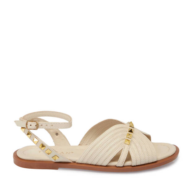 Bej Deri Kadın Sandalet - K25Y1SN67783-A25 - Tergan