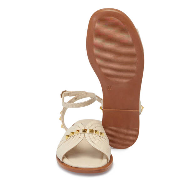 Bej Deri Kadın Sandalet - K25Y1SN67783-A25 - Tergan