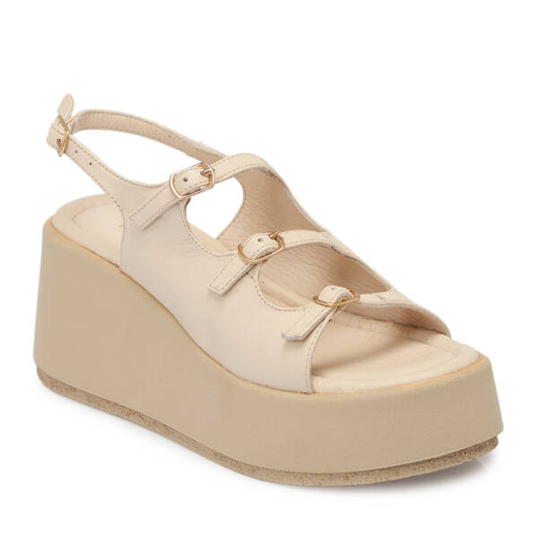 Bej Deri Kadın Sandalet - K25Y1SN67784-A25 - 1