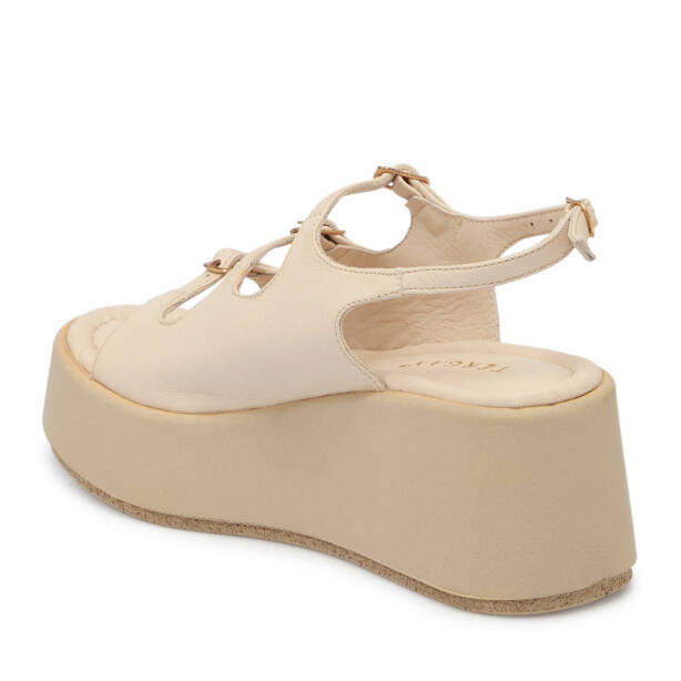 Bej Deri Kadın Sandalet - K25Y1SN67784-A25 - Tergan