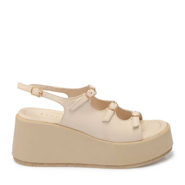 Bej Deri Kadın Sandalet - K25Y1SN67784-A25 - Tergan