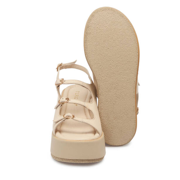 Bej Deri Kadın Sandalet - K25Y1SN67784-A25 - Tergan