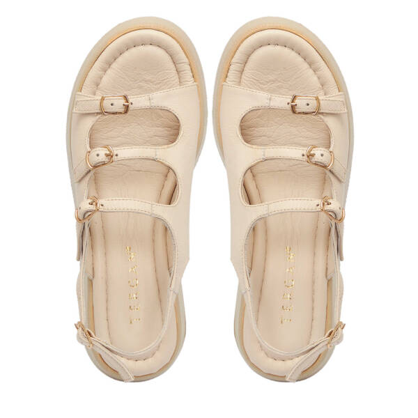 Bej Deri Kadın Sandalet - K25Y1SN67784-A25 - 5