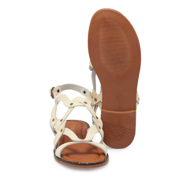 Bej Deri Kadın Sandalet - K25Y1SN67788-A25 - Tergan