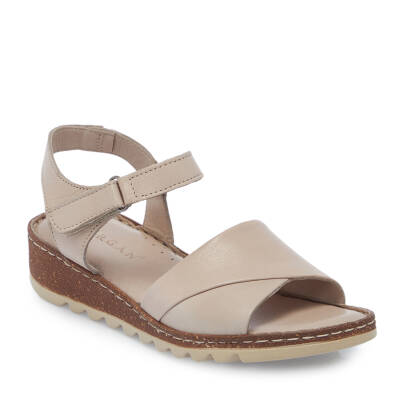 Bej Deri Kadın Sandalet - K25Y1SN67837-Q5Q 