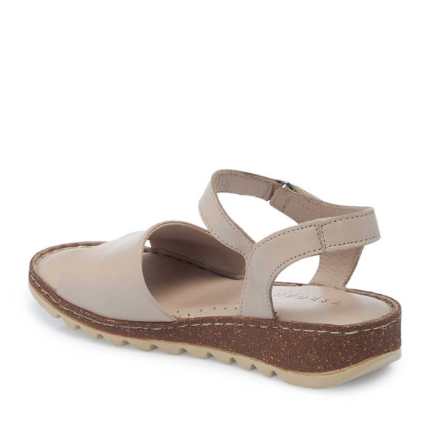 Bej Hakiki Deri Kadın Sandalet - K25Y1SN67837-Q5Q - 3