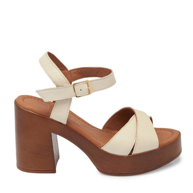 Bej Hakiki Deri Kadın Sandalet - K25Y1SN67859-A25 - 1