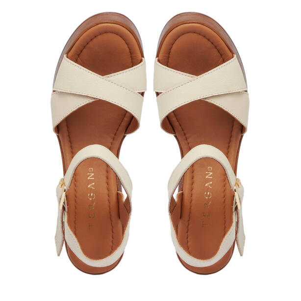 Bej Hakiki Deri Kadın Sandalet - K25Y1SN67859-A25 - 5