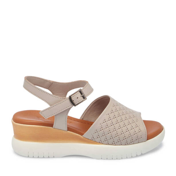 Bej Deri Kadın Sandalet - K25Y1SN67868-Q5Q - Tergan