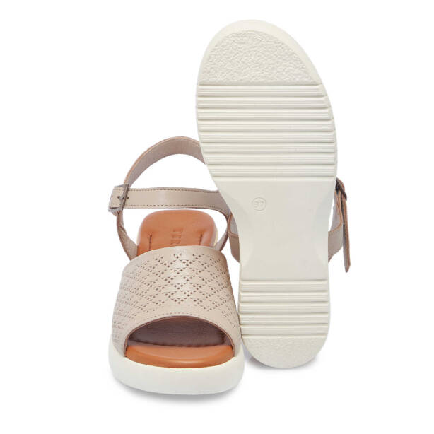 Bej Deri Kadın Sandalet - K25Y1SN67868-Q5Q - Tergan