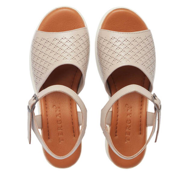 Bej Deri Kadın Sandalet - K25Y1SN67868-Q5Q - Tergan