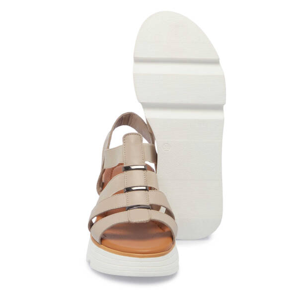 Bej Hakiki Deri Kadın Sandalet - K25Y1SN67870-Q5Q - 4