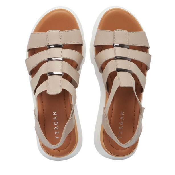 Bej Hakiki Deri Kadın Sandalet - K25Y1SN67870-Q5Q - 5