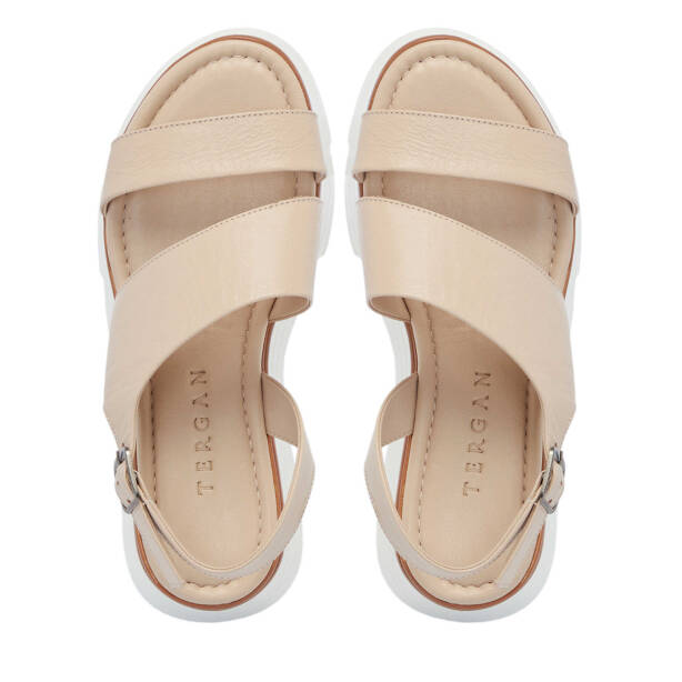 Bej Hakiki Deri Kadın Sandalet - K25Y1SN67881-A25 - 5