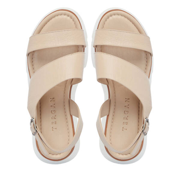 Bej Hakiki Deri Kadın Sandalet - K25Y1SN67881-A25 - 5