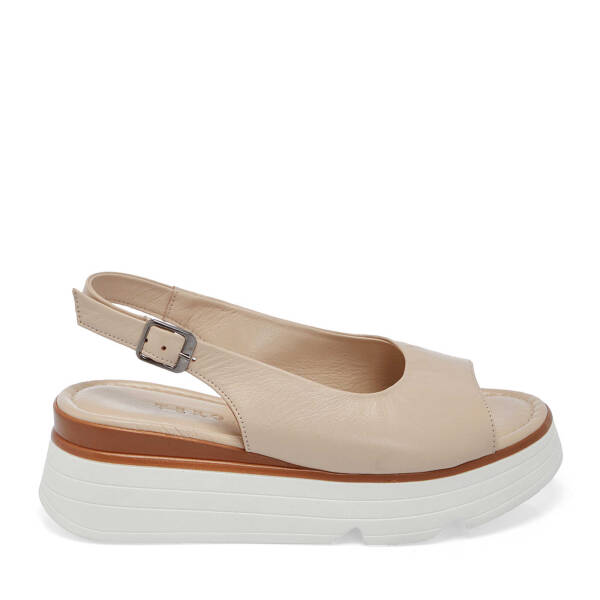 Bej Hakiki Deri Kadın Sandalet - K25Y1SN67882-A25 - 1