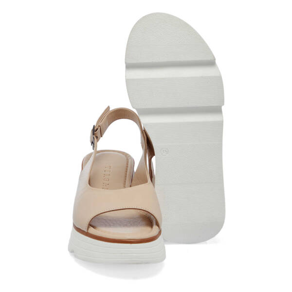 Bej Hakiki Deri Kadın Sandalet - K25Y1SN67882-A25 - 4