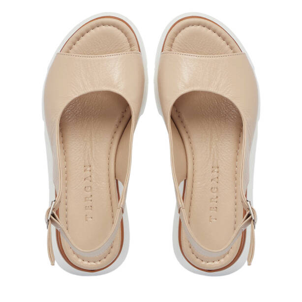 Bej Hakiki Deri Kadın Sandalet - K25Y1SN67882-A25 - 5