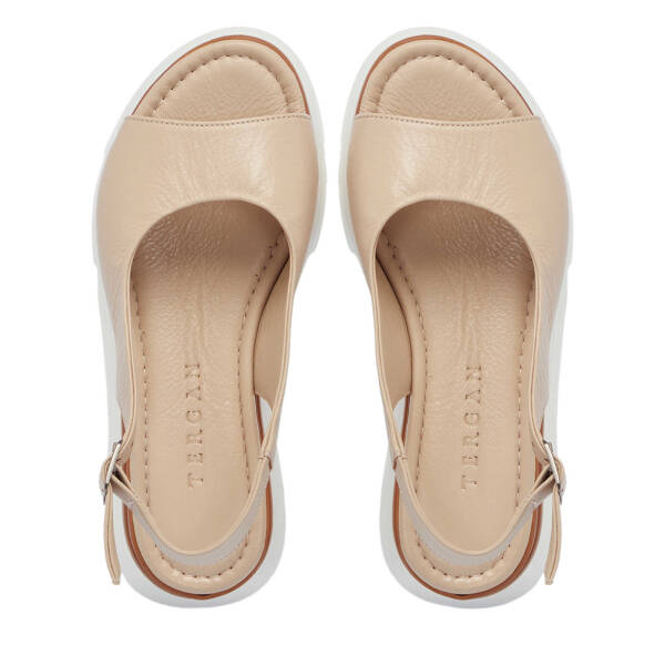 Bej Hakiki Deri Kadın Sandalet - K25Y1SN67882-A25 - 5