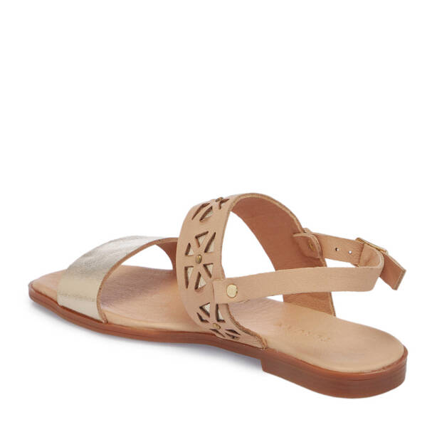 Bej Hakiki Deri Kadın Sandalet - K25Y1SN67889-U6S - 3