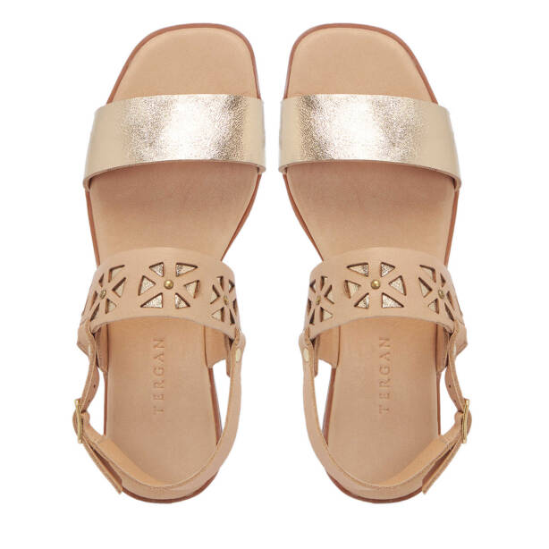 Bej Hakiki Deri Kadın Sandalet - K25Y1SN67889-U6S - 5