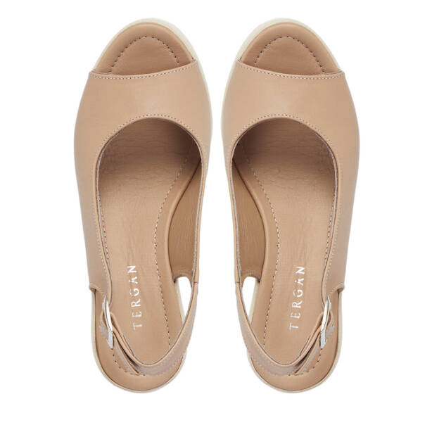 Bej Hakiki Deri Kadın Sandalet - K25Y1SN67920-A25 - 5