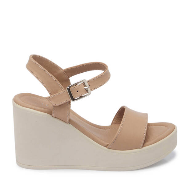 Bej Hakiki Deri Kadın Sandalet - K25Y1SN67921-A25 - 1