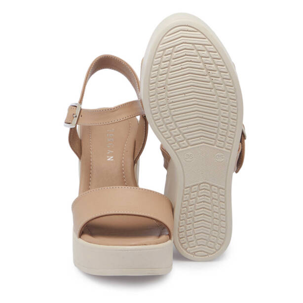 Bej Hakiki Deri Kadın Sandalet - K25Y1SN67921-A25 - 4