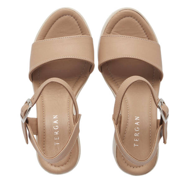 Bej Hakiki Deri Kadın Sandalet - K25Y1SN67921-A25 - 5