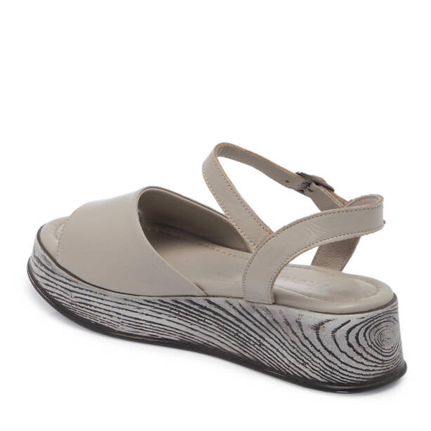 Bej Hakiki Deri Kadın Sandalet - K25Y1SN67926-U6Q - 3