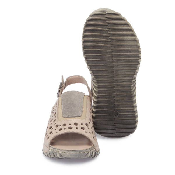 Bej Hakiki Deri Kadın Sandalet - K25Y1SN67929-Q5Q - 4